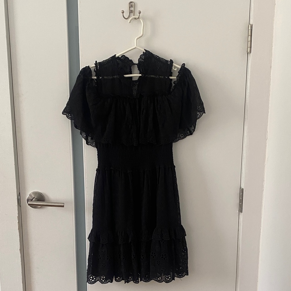 Elegant Black Eyelet Dress